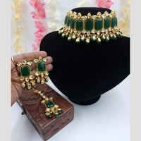 JCM Designer Kundan and Beads Drop Choker Necklace Set