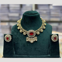 JCM Crysal and Kundan Necklace Set with Matching Earrings