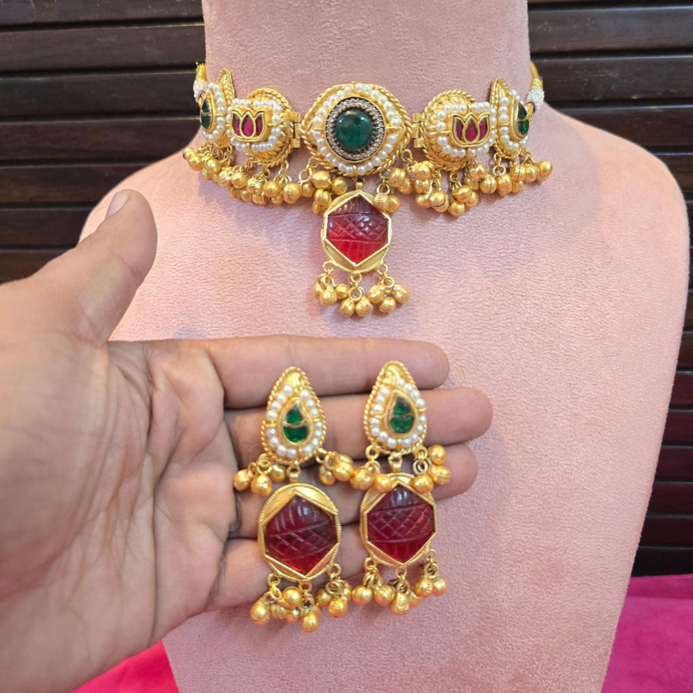 JCM Timeless Elegant Pota Stone And Pearl Necklace Set