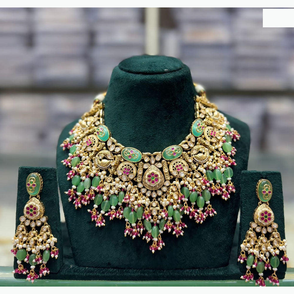 JCM Premium Pota Stone Pearl And Beads Necklace Set