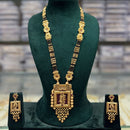 JCM Royal Pota Stone Black Beads Temple Pattern Mangalsutra Set 