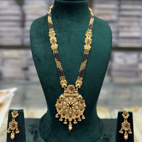 JCM Royal Pota Stone Black Beads Meenakari Pattern Mangalsutra Set