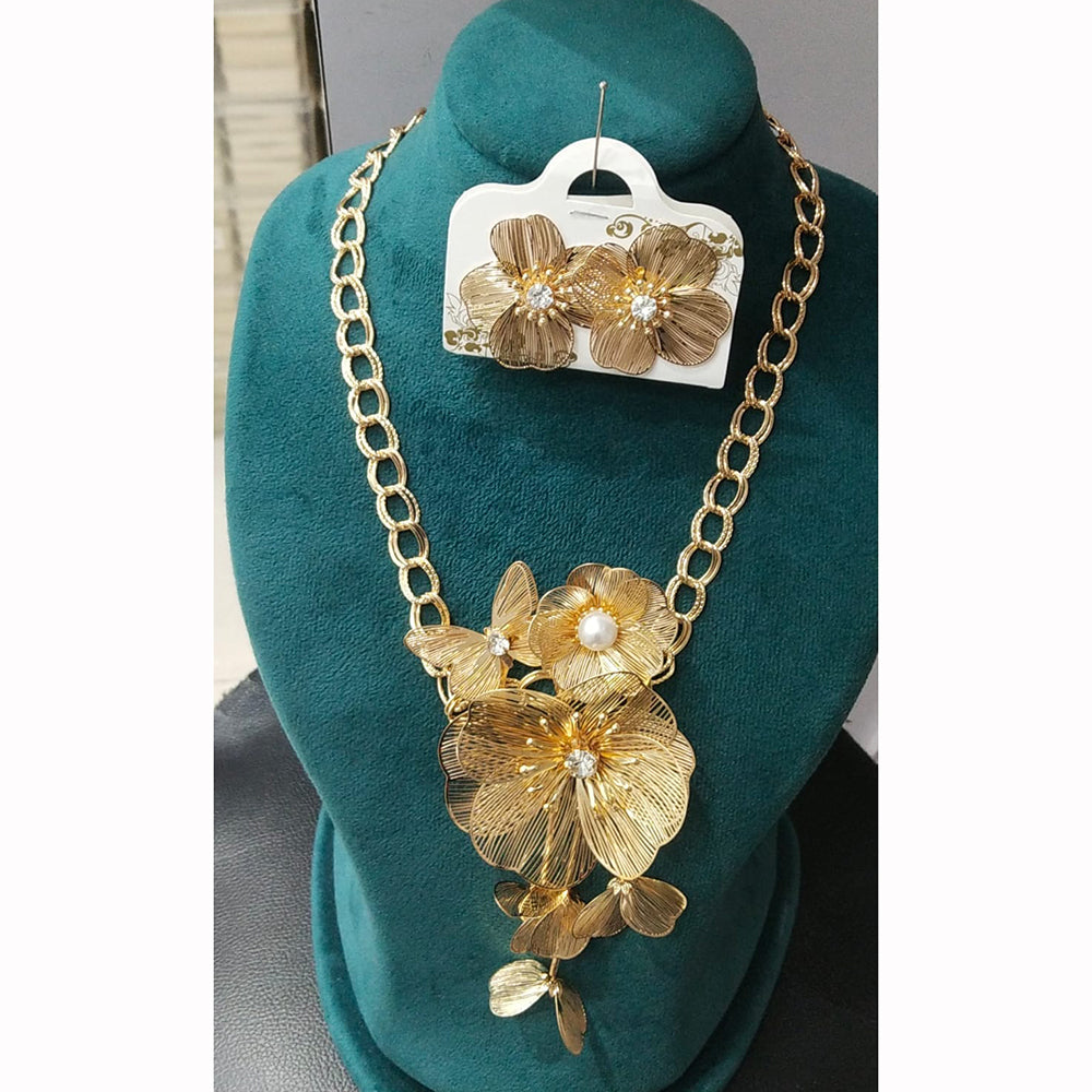 JCM Elegant Floral Necklace Set and Matching Earrings