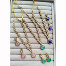 JCM Designer Kundan Necklace Set with Teardrop Pendant and Earrings