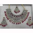 JCM Heavy Designer Kundan Set with Beads and Crystal Accents