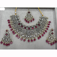 JCM Heavy Designer Kundan Set with Beads and Crystal Accents