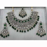 JCM Heavy Designer Kundan Set with Beads and Crystal Accents