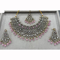 JCM Heavy Designer Kundan Set with Beads and Crystal Accents
