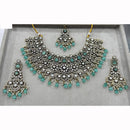 JCM Heavy Designer Kundan Set with Beads and Crystal Accents