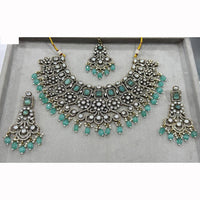 JCM Heavy Designer Kundan Set with Beads and Crystal Accents