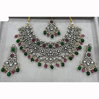 JCM Heavy Designer Kundan Set with Beads and Crystal Accents