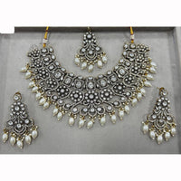 JCM Heavy Designer Kundan Set with Beads and Crystal Accents