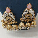 JCM Traditional Parrot Motif and Pearl Detailing Jhumki Earrings