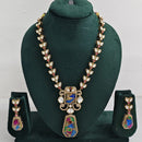 JCM Elegant Marble Inspired Stones and Kundan Necklace Set