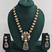 JCM Elegant Marble Inspired Stones and Kundan Necklace Set