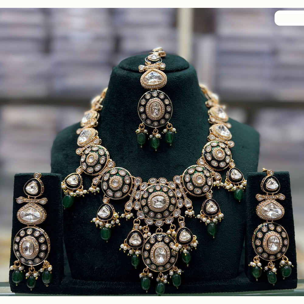 JCM Majestic Kundan Bead Droplets Necklace Set with Matching Earrings