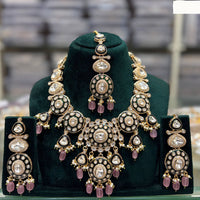 JCM Majestic Kundan Bead Droplets Necklace Set with Matching Earrings