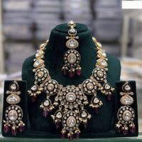 JCM Majestic Kundan Bead Droplets Necklace Set with Matching Earrings