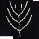 JCM Sparkling American Diamond Necklace Set with Matching Earrings