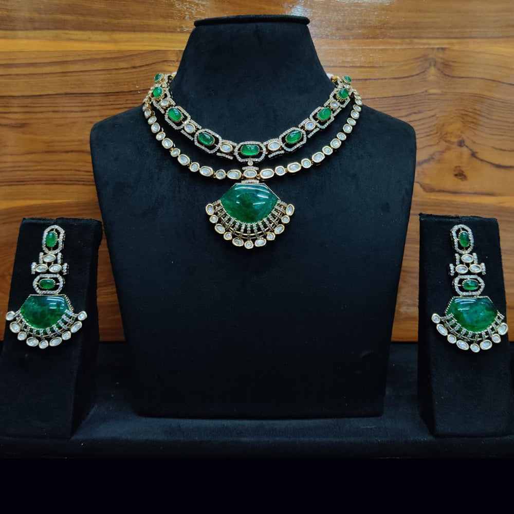 JCM Majestic Ethnic Necklace Set Crafted with Stones and Kundan Accents