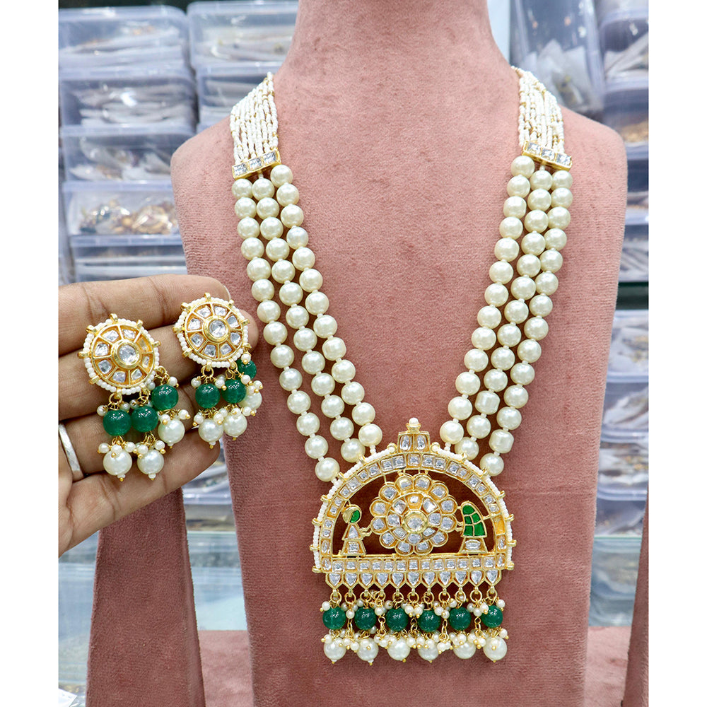 JCM Royal Elegance Kundan Stone And Pearl Necklace Set