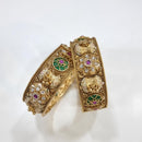 JCM Graceful Pota And Kundan Stone Openable Bangle Set