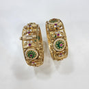 JCM Graceful Pota And Kundan And Pearl Openable Bangle Set