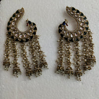 JCM Ethnic Elegance Kundan and Pearl Dangler Earrings