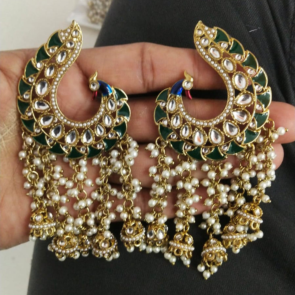 JCM Ethnic Elegance Kundan and Pearl Dangler Earrings