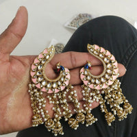 JCM Ethnic Elegance Kundan and Pearl Dangler Earrings