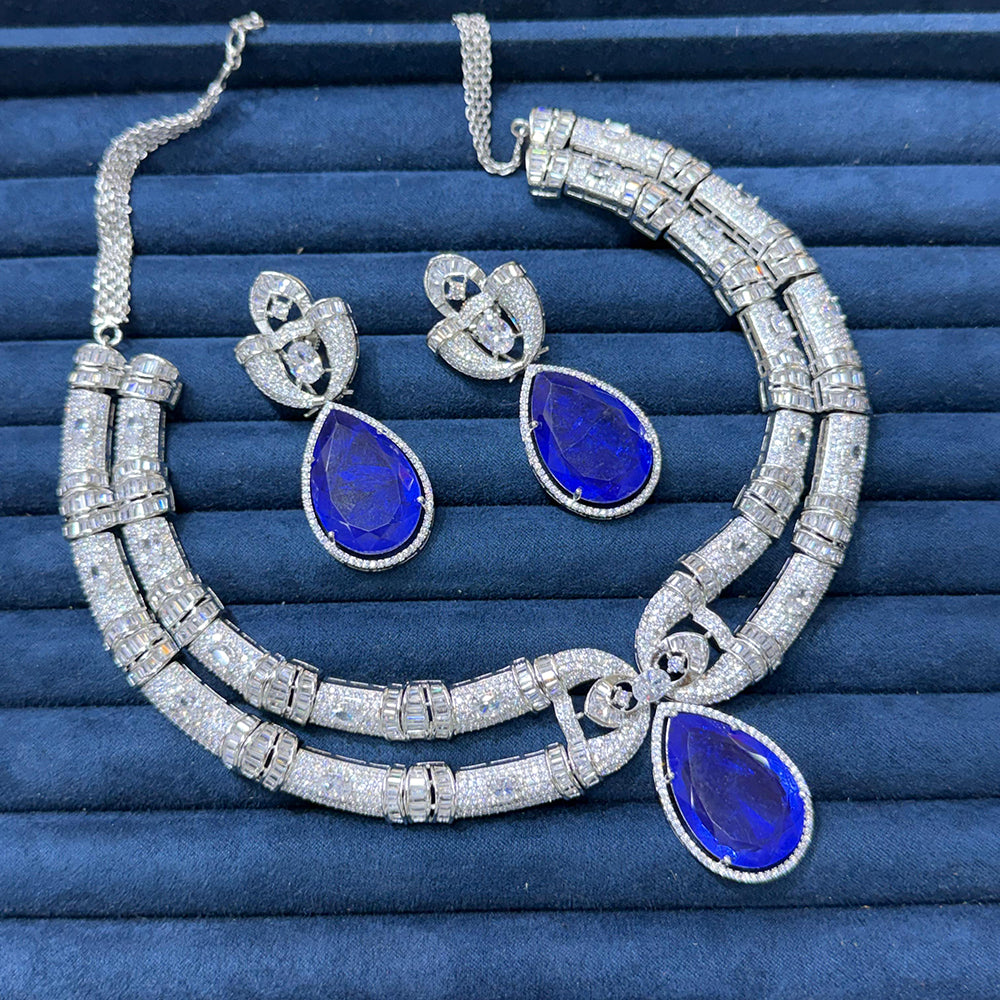 JCM Sparkling American Diamond And Austrian Stone Necklace Set