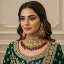 JCM Traditional Glam Pota Stone And Pearl Necklace Set