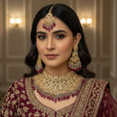 JCM Traditional Glam Pota Stone And Pearl Necklace Set