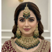 JCM Traditional Glam Pota Stone And Pearl Necklace Set