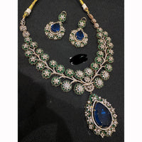 JCM Floral Turquoise And Austrian Stone Accents Necklace Set