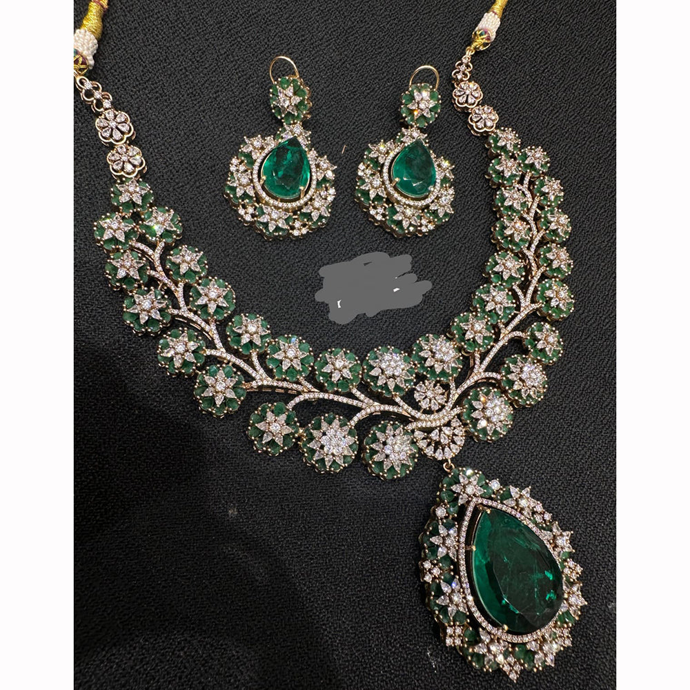 JCM Floral Turquoise And Austrian Stone Accents Necklace Set