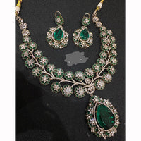 JCM Floral Turquoise And Austrian Stone Accents Necklace Set