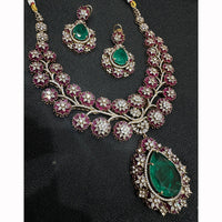 JCM Floral Turquoise And Austrian Stone Accents Necklace Set