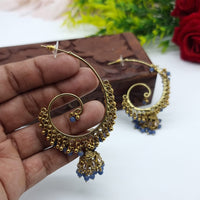 JCM Elegant Crystal Stone Pearl Drop Jhumki Earrings