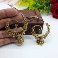 JCM Elegant Crystal Stone Pearl Drop Jhumki Earrings