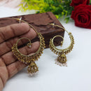 JCM Elegant Crystal Stone Pearl Drop Jhumki Earrings