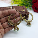 JCM Elegant Crystal Stone Pearl Drop Jhumki Earrings