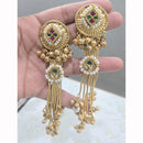 JCM Graceful Kundan Stone Pearl And Ghungroo Dangler Earrings