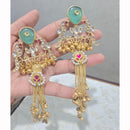 JCM Graceful Kundan Stone Pearl And Ghungroo Dangler Earrings