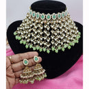 JCM Stunning Crystal Stone And Pearl Embellished Choker Necklace Set