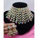 JCM Stunning Crystal Stone And Pearl Embellished Choker Necklace Set