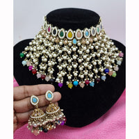 JCM Stunning Crystal Stone And Pearl Embellished Choker Necklace Set