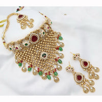 JCM Heritage Kundan Pearl And Beaded Meenakari Choker Necklace Set