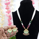 JCM Premium Pota Stone And Austrian Stone Pearl Meenakari Necklace Set