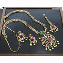 JCM Luxury Look American Diamond Long Necklace Set